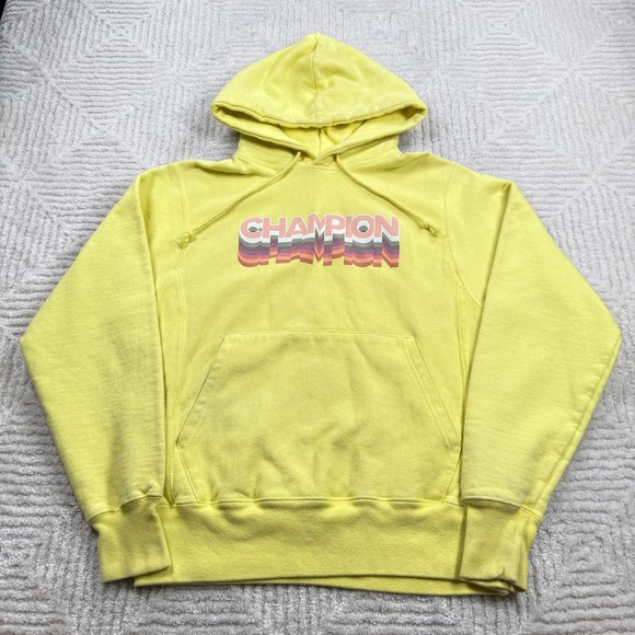 Champion Other - Champion Hoodie Men's S Reverse Weave Yellow Retro Graphic Sporty Street Wear